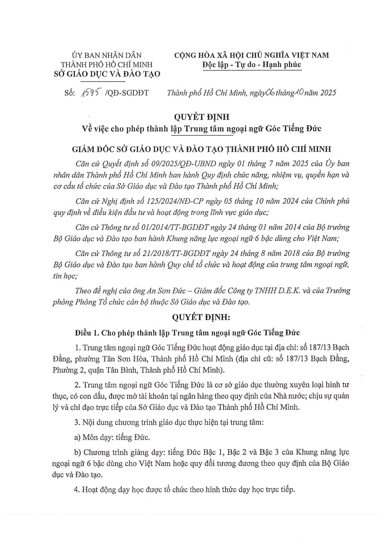 Giấy Phép Hoạt Động phần 1